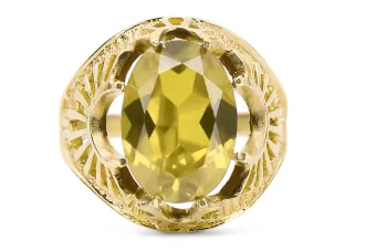 Anneau Vintage Péridot jaune Or jaune 14 carats vrc003y